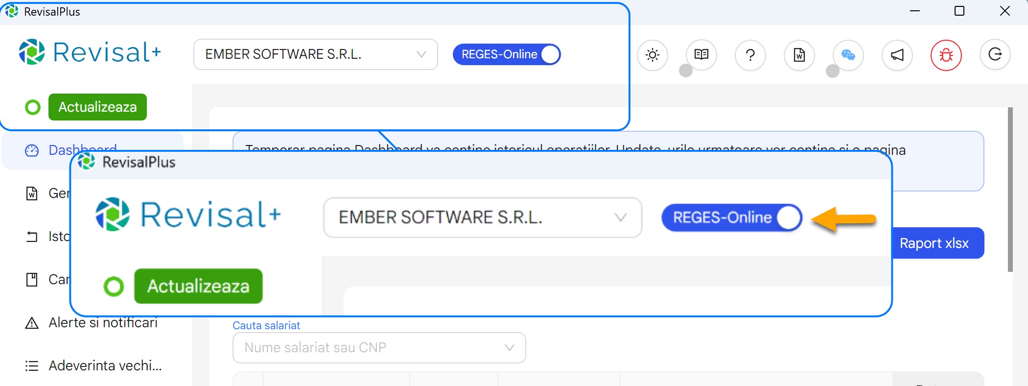Configurarea conexiunii intre Revisal Plus si REGES Online