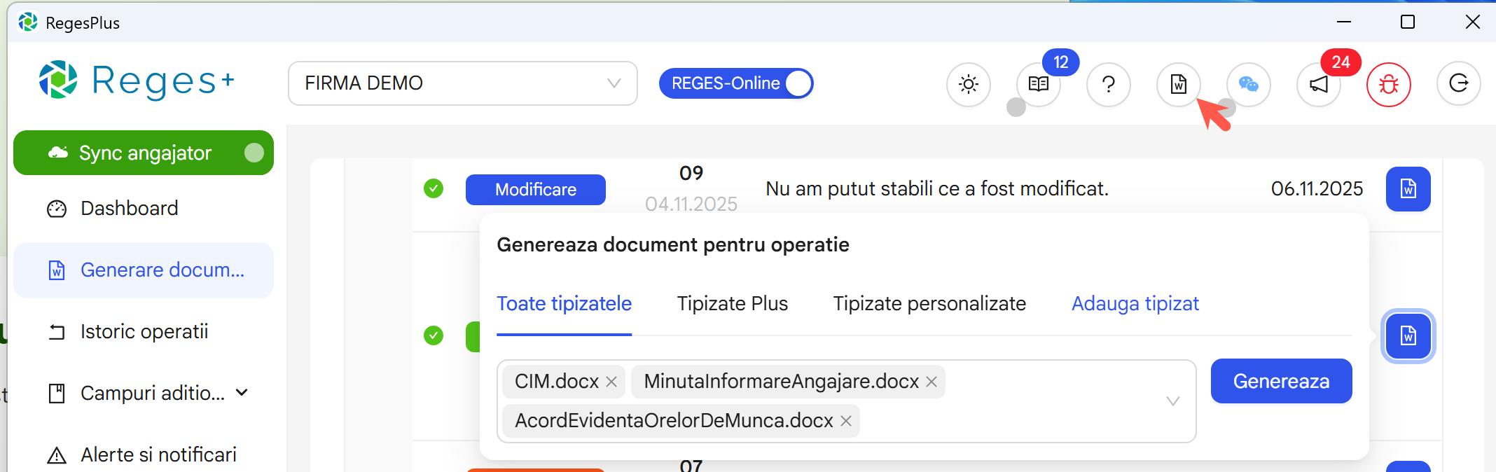Reges Plus - extensie Reges Online