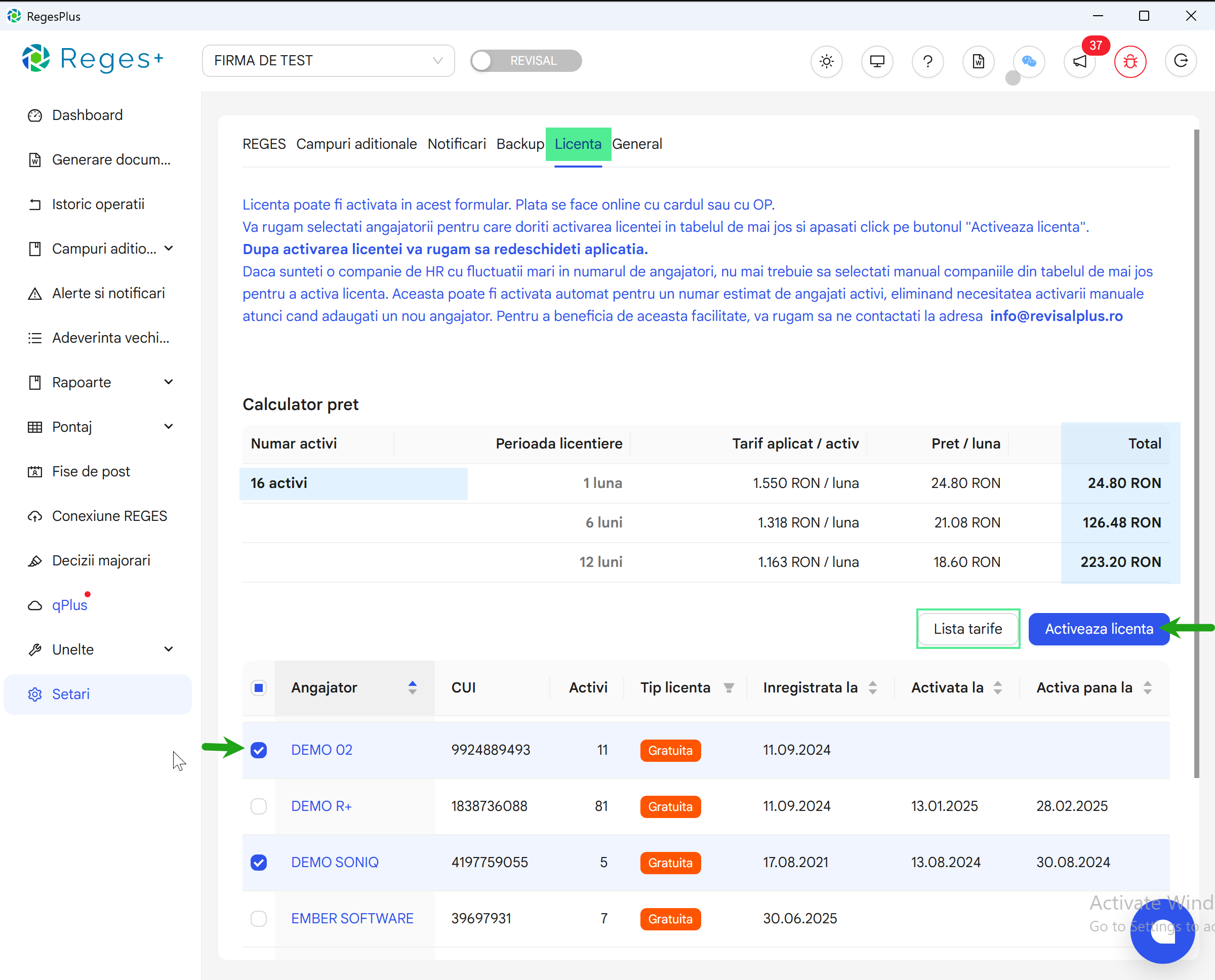 Reges Plus - extensie Reges Online- pentru generarea dcumentelor si rapoartelor