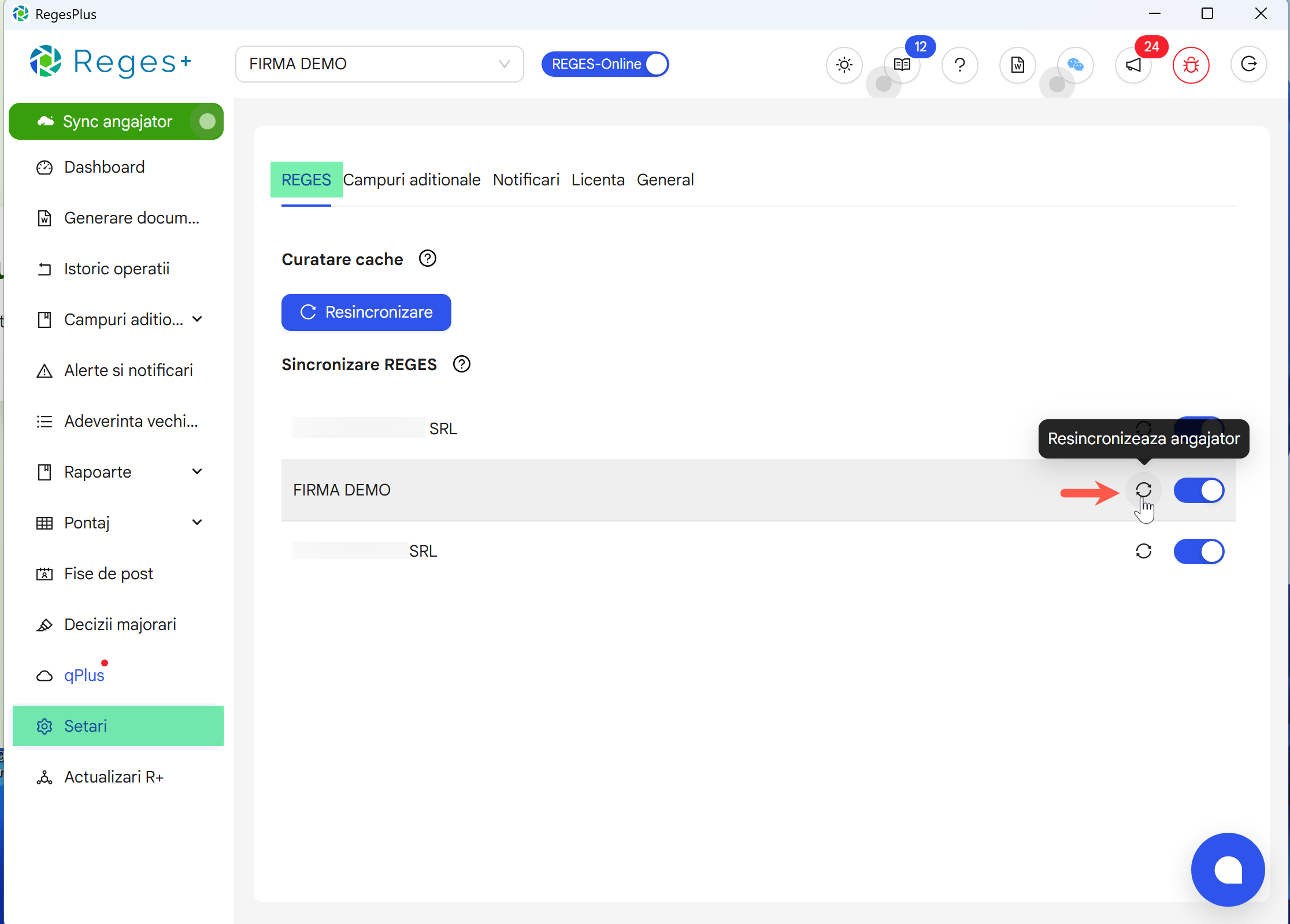 Reges Plus - extensie Reges Online