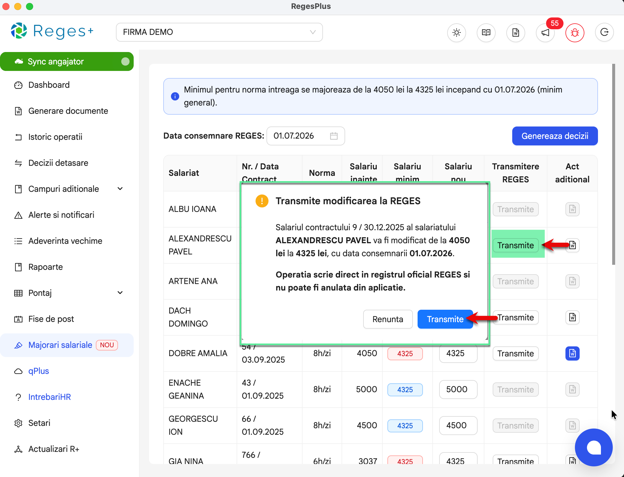 Reges Plus - extensie Reges Online